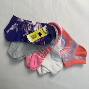 Hanes No Show Socks Girls Medium 10.5-4 Multicolored Cushion 5 pair